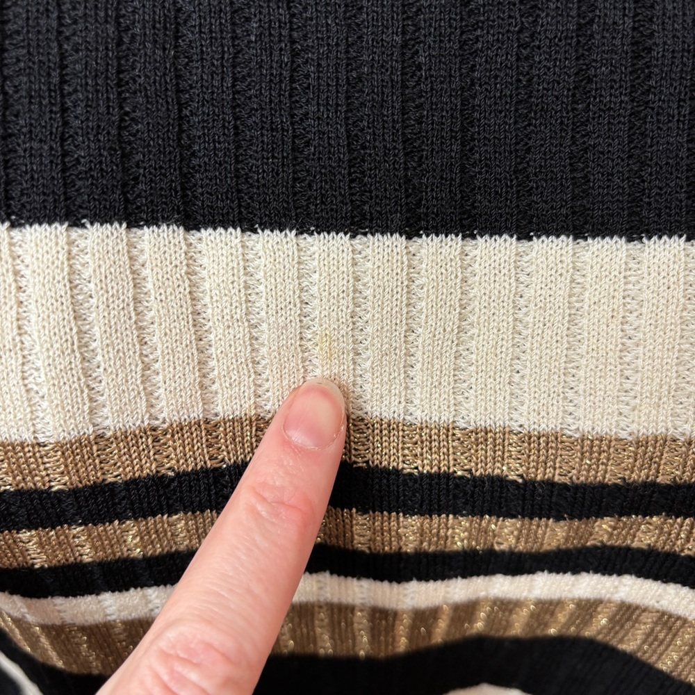 Vintage St John Sport Wool Blend Mock Neck Sweater Striped, Size Small - Picture 13 of 13